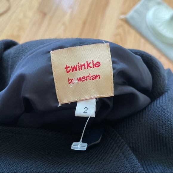 Anthropologie Twinkle by Wenlan 100% Wool Blue Stand Collar Over Coat EUC Size 2 - Picture 7 of 10